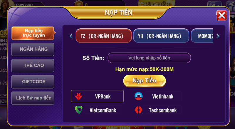 Điều kiện nạp tối thiểu để tham gia chế độ vip 68 game bài