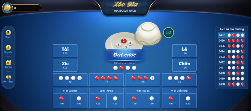 Đặt cược Xóc đĩa cực hấp dẫn tại sảnh Lô đề 68 game bài