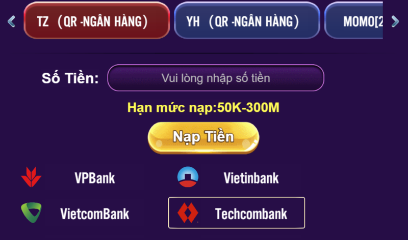 Hướng dẫn các bước nạp tiền 68 game bài qua QR ngân hàng