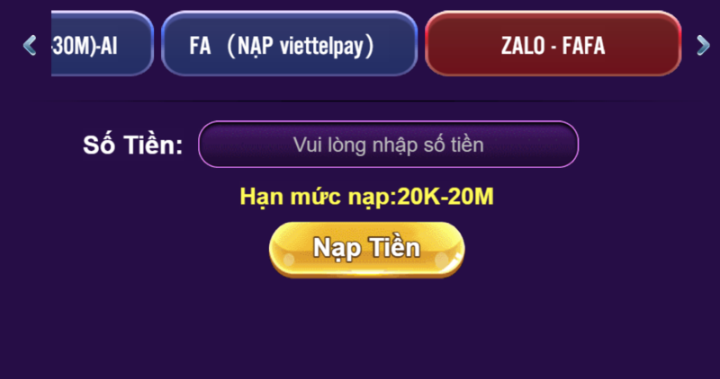 Hướng dẫn nạp tiền 68 game bài đơn giản qua Zalopay