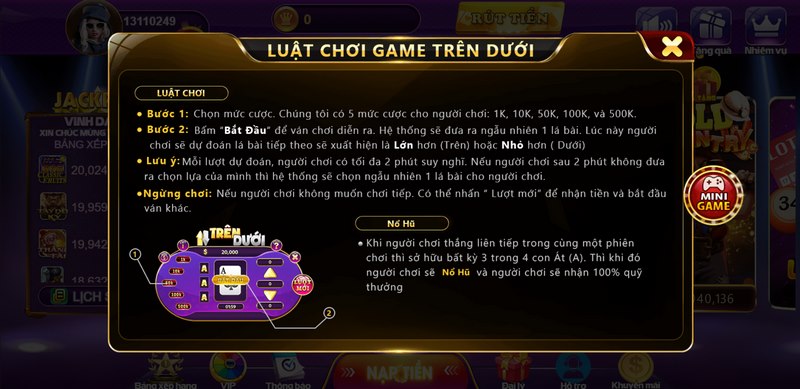 Luật chơi và các bước tham gia game trên dưới tại 68 game bài