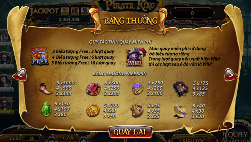 Quy tắc tính vòng quay miễn phí trong Pirate King