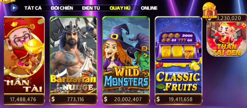 Thần tài đến là trò chơi quay hũ cực hấp dẫn tại 68 game bài